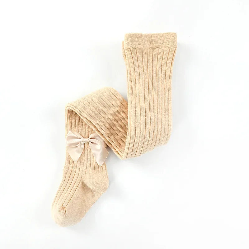 Spring Autumn Baby Girls Tights Cotton Knitting Tights for Girls Fashion Bowknot Children Girls Pantyhose Soft Leggings
