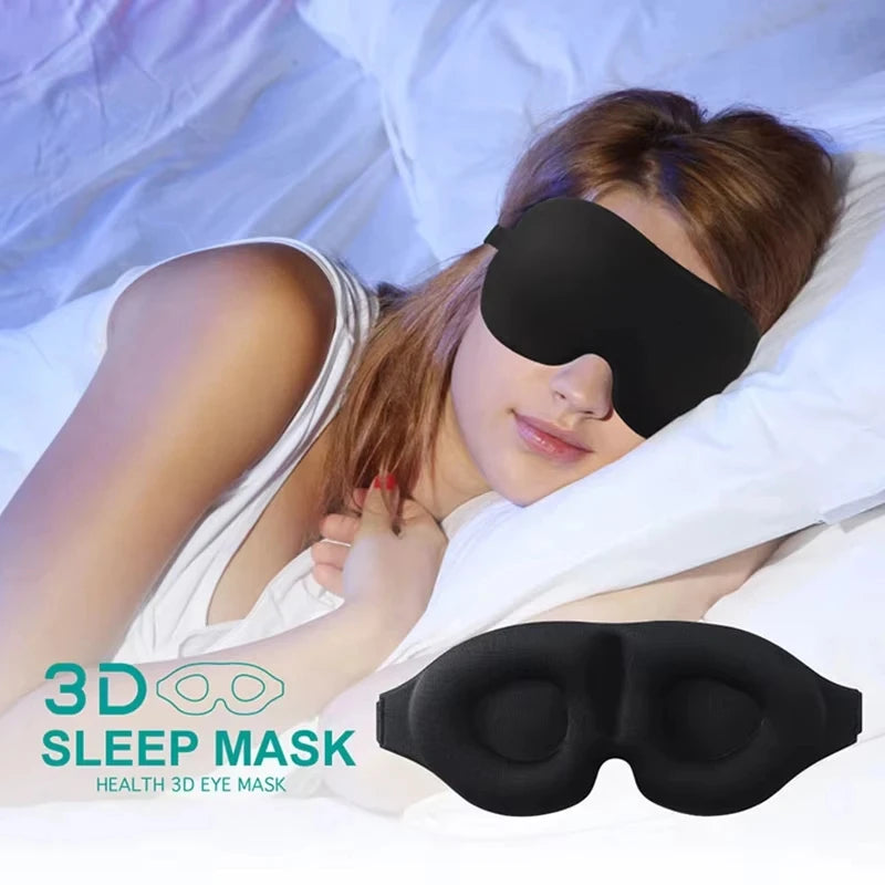 3D Contoured Sleep Eye Mask Light Blocking Concave Blindfold for Deep Sleep Night Vision Men & Women