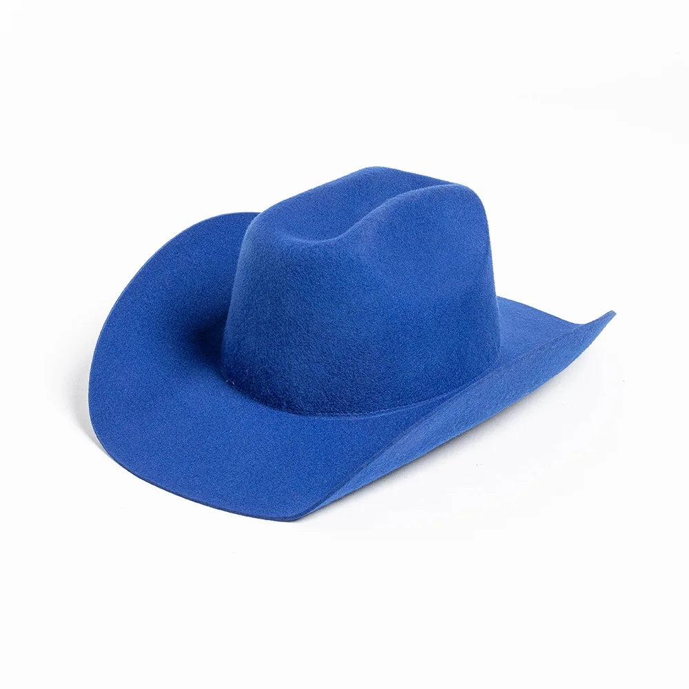 100% Wool Western Cowboy Hat Women Men Autumn Winter Casual Felt Cowgirl Hat Outdoor Sunshade Warm Concave Shape Fedoras Top Hat