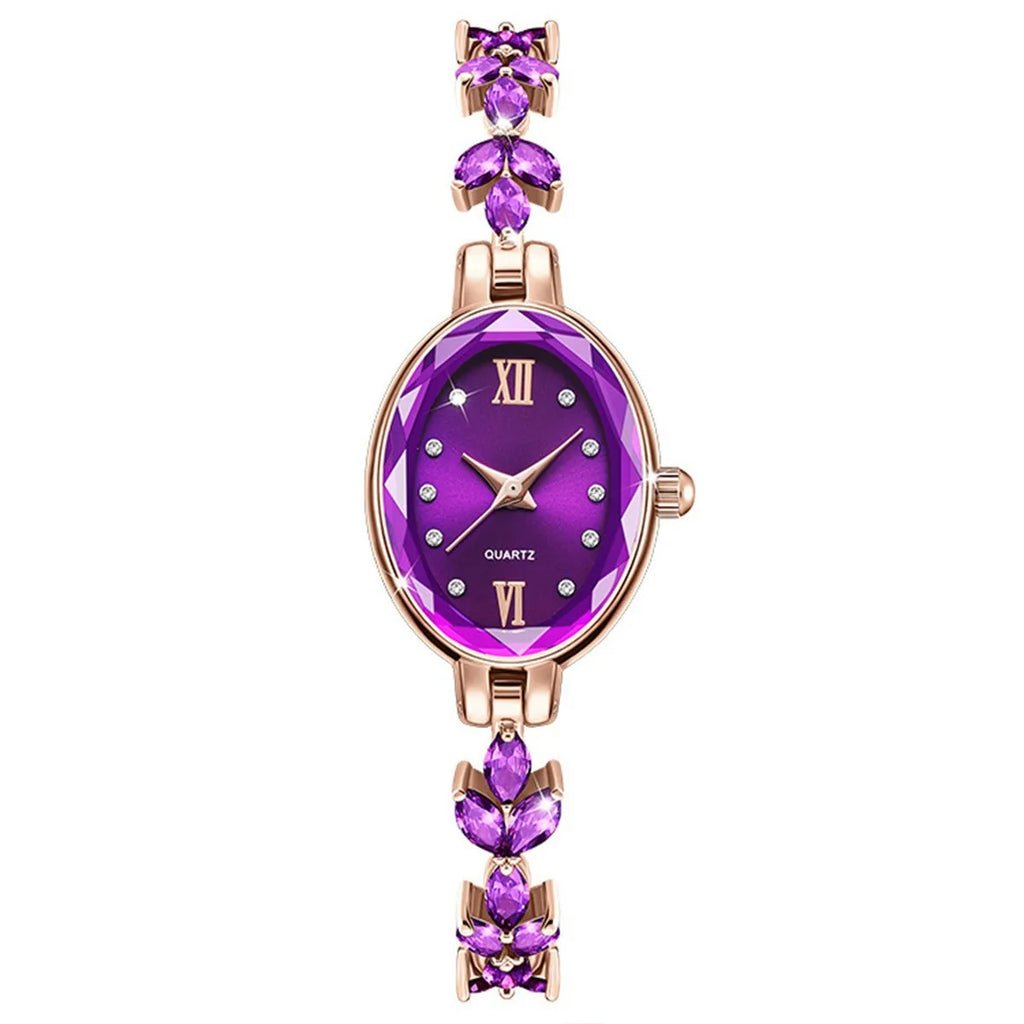 UTHAI V22 Women's Watches Light Luxury Diamond Inlaid Female Watch Waterproof Oval Ladies Fashion Quartz Bracelet Wristwatch