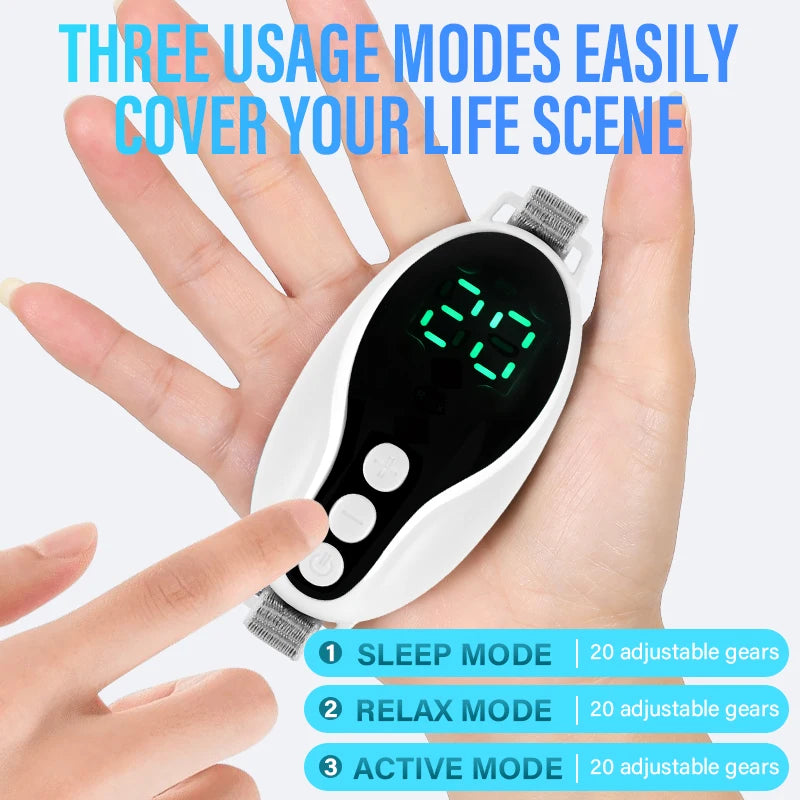 1 Set Handheld 2 Modes 20 Levels EMS Sleep Aid Relaxation Treatment Microcurrent Pulse Hypnosis Device Suitable Insomnia Anxiety
