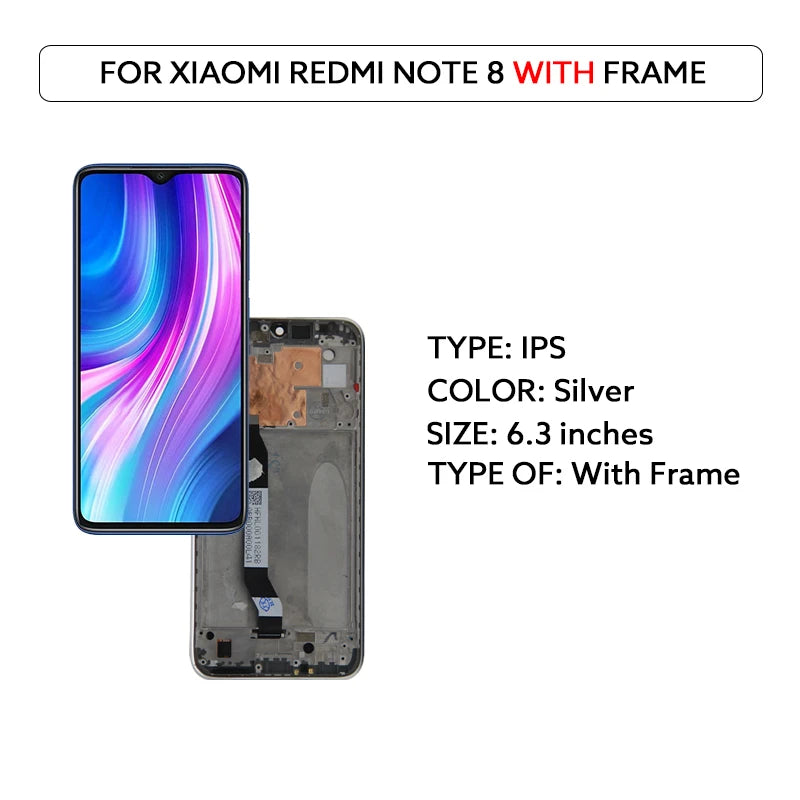 For Xiaomi Redmi Note 8 LCD Display Touch Screen Digitizer Assembly M1908C3JH M1908C3JG M1908C3JI For Redmi Note8 Display Parts