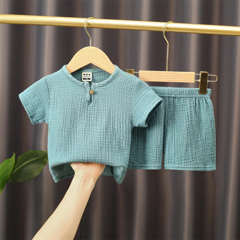 Kids Dinosaur Clothes Sets Cotton Outfits 2Pcs Infant Baby Boys Girls Clothing Newborn Top T-Shirt+Shorts 0-6Years Children Suit