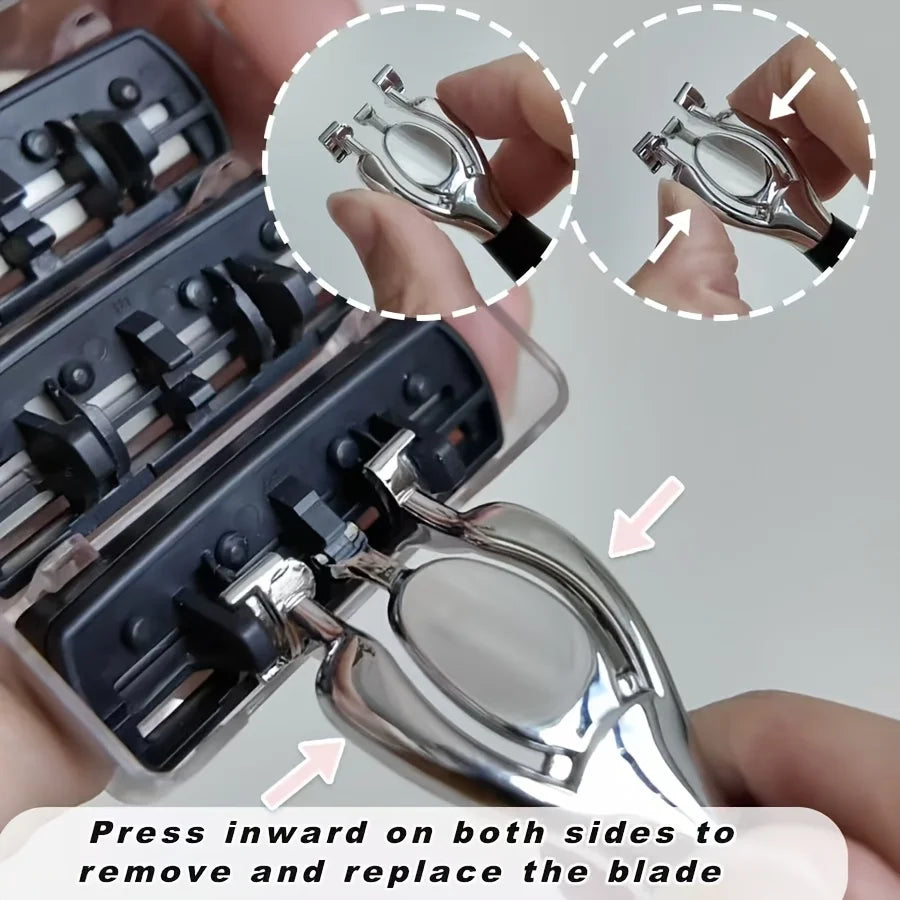 Men's Vintage Safety Razor Set Double Edge Manual Razor with 24 Replacement Blades Stainless Steel Barber Shaving Kit