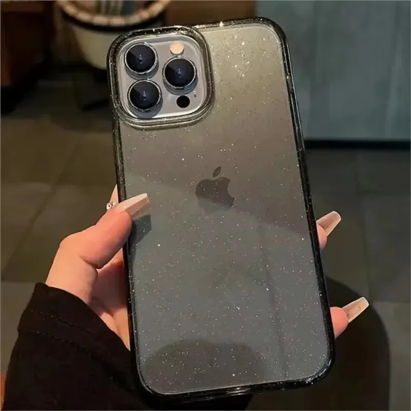 Luxury Transparent Glittering Starry Sky Pattern Phone Case For iPhone 18 17 16 Pro Max 15 14 13 12 11 XR XS 7 8 Plus Air Cover