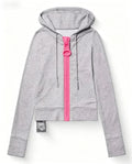 New Y2K American-style women's solid color large zipper loose cropped color-block hoodie fashionable street Harajuku style
