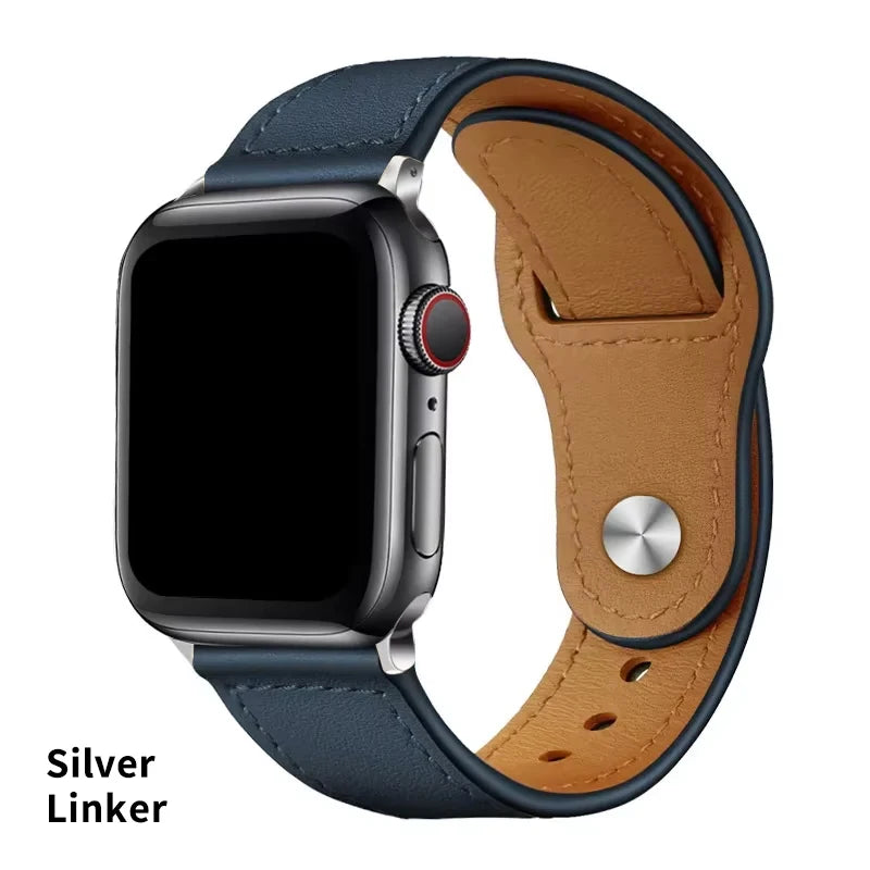 Leather Strap for Apple Watch Band 44mm 46mm 45mm 41mm 40mm 49mm 42mm 45mm 44mm Correa Bracelet iWatch Series 10/11 SE 7 8 Ultra