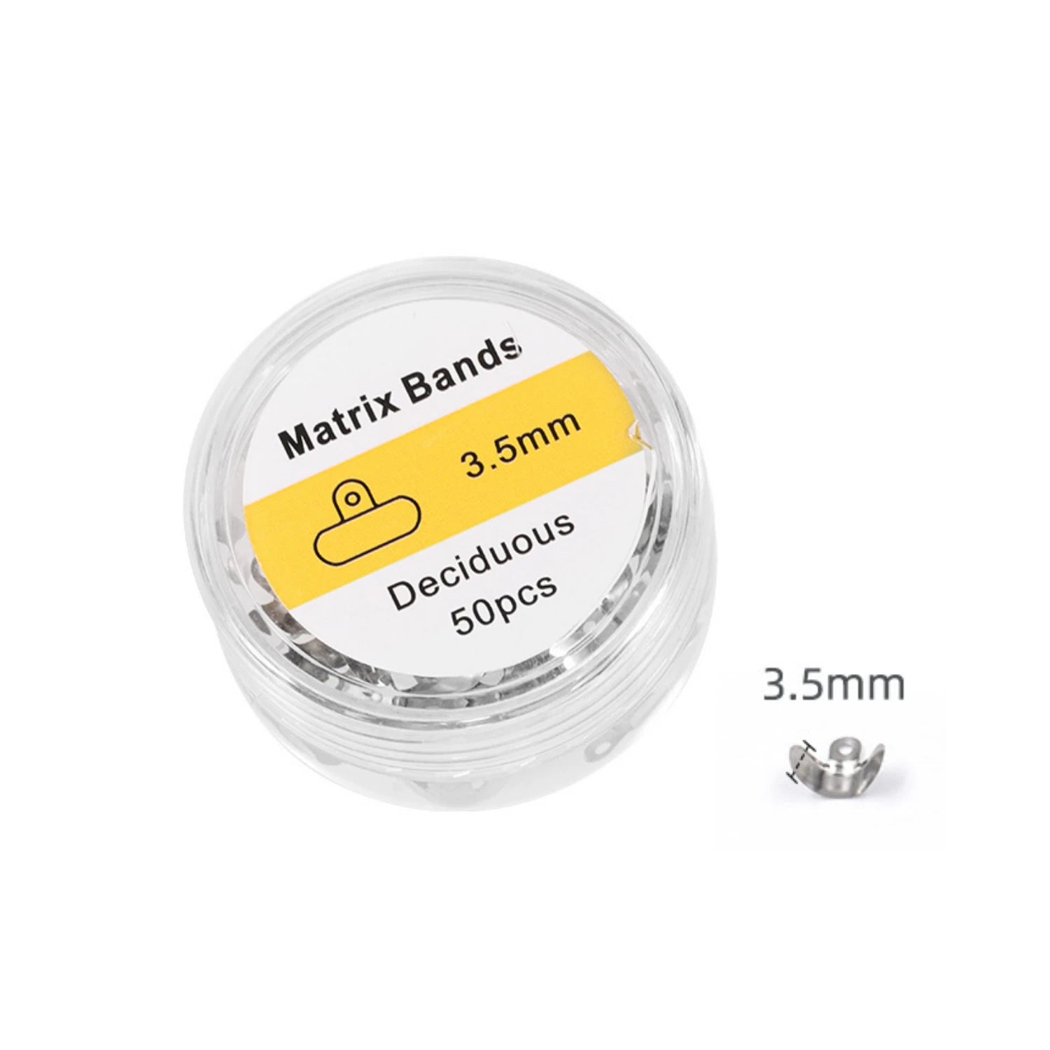50/100Pcs Dental Sectional Matrix Bands 3.5-6.5mm Pre-Contoured Metal Matrices for Posterior Teeth Restoration Dentistry Tools
