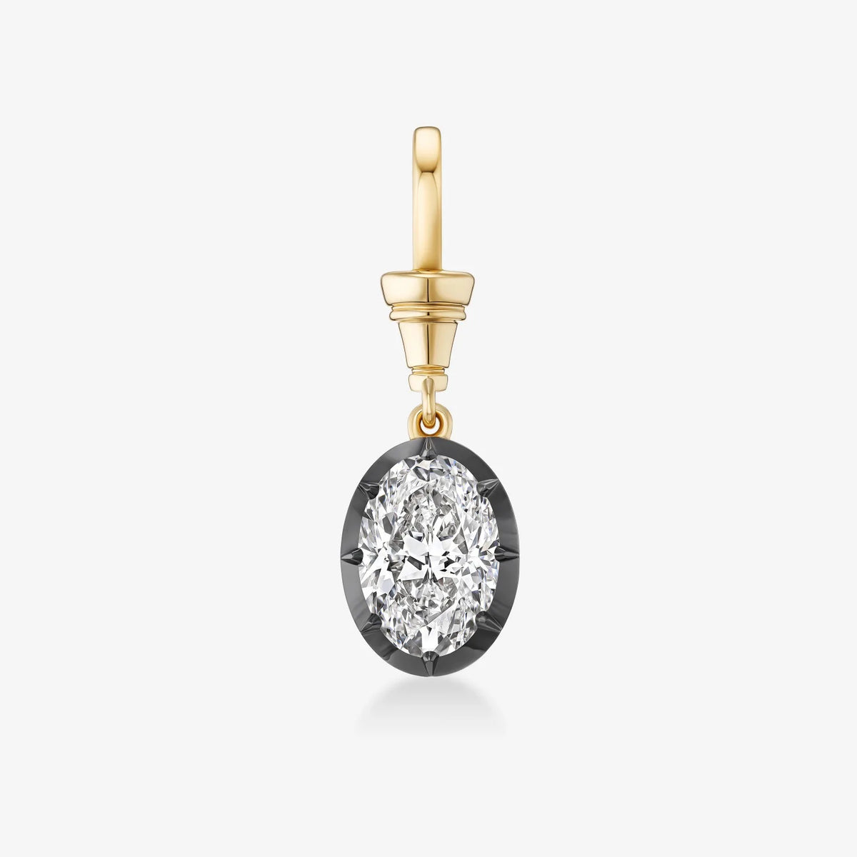 2026 Chic Black Gold Teardrop Oval Round Emerald Diamond Pendant Chain Stainless Steel Necklace Gothic Edgy Unisex Women Jewelry