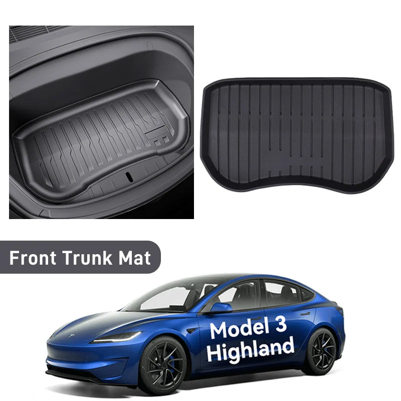 For Tesla Model 3/ Y TPE Trunk Mat Juniper Highland 2020 2021 2022 2023 2024 2025 Custom Cargo Mat Liner Seat Back Protector