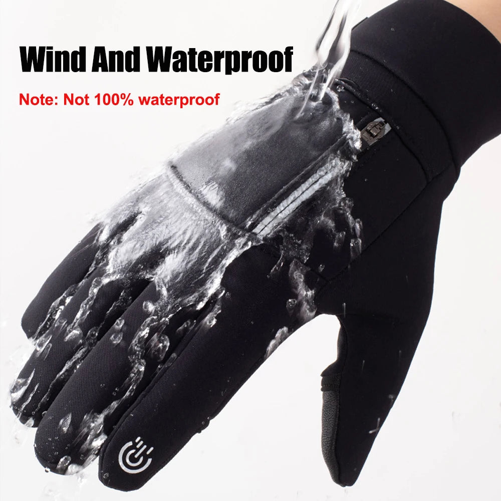Winter Warm Touch Screen Gloves Outdoor Windproof Cold-proof Gloves Men Cycling Fishing Ski Gloves