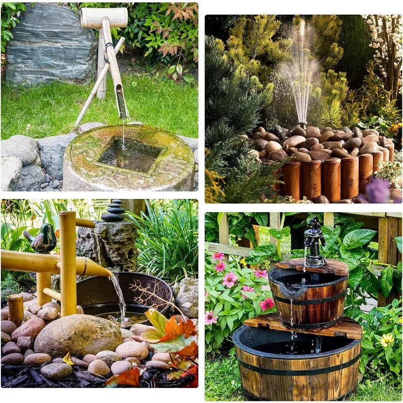 2.5W Split Solar Fountain Pump 6 Nozzles 4ft Water Pipe Outdoor Garden Landscape Decoration