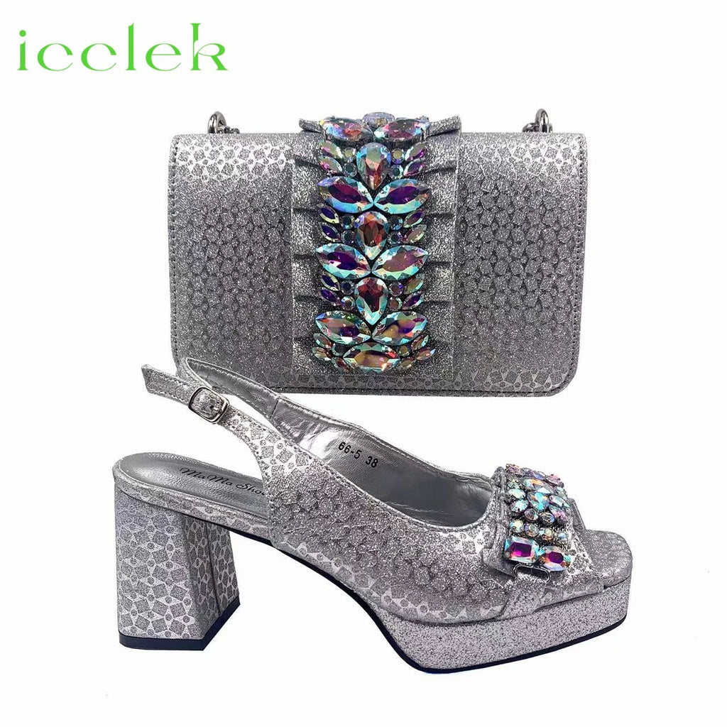 2026 Elegant Wine Peep-Toe Women Heels Pumps for Italian Matching Party Shoes and Bags Set for Parties with Diamond Accents