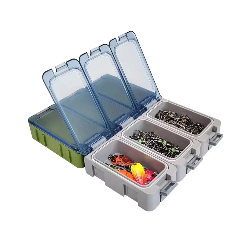 3pcs Luminous Mini Fishing Accessory Boxes Fish Hooks Artificial Bait Plastic Spliceable Storage Box Sea Fishing Tackle Box