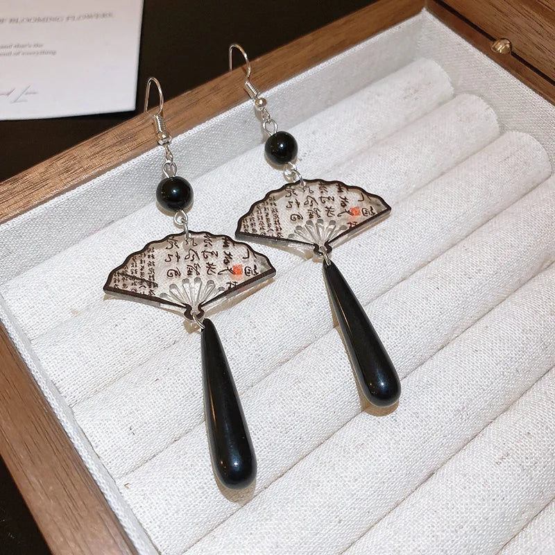 Neo-chinese Style Bamboo Joint Flower Earrings Imitation Pearl Fringe Earring New National Tide Personality  Earrings Women  K-