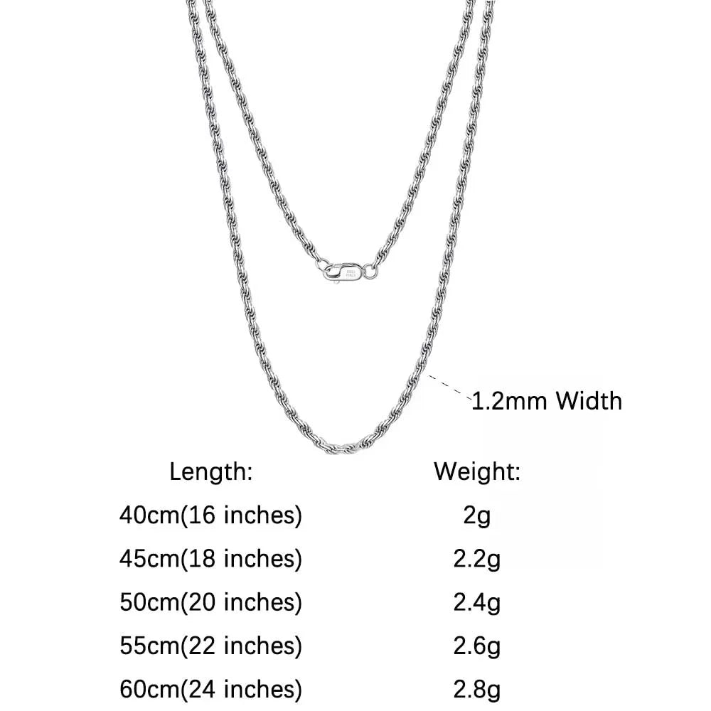 ORSA JEWELS 925 Sterling Silver Chain Necklaces Fashion Party for Men Women DIY Jewelry Simple High Quality 16-24 Inch Wholesale