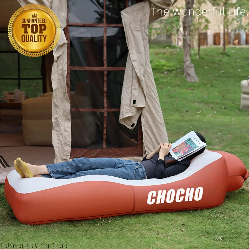 Luxury Inflatable Sofa Bed - Extra Wide Non-Roll Design for Beach, Garden & Indoor | Quick Setup Air Lounger