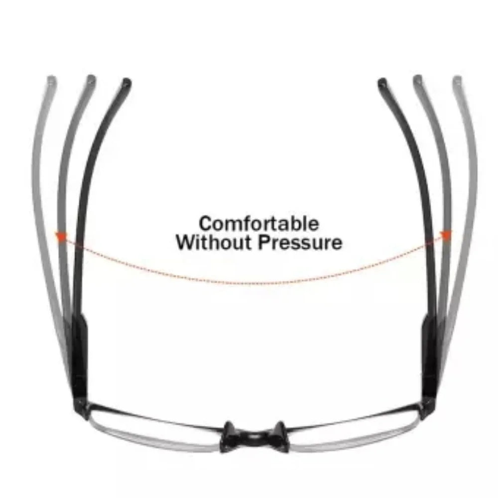Square Reading Glasses Ultralight Half Frame Presbyopic Eyeglasses Men Women +0.25 0.5 0.75 1 1.25 1.5 1.75 2 2.25 2.5 2.75 3.0