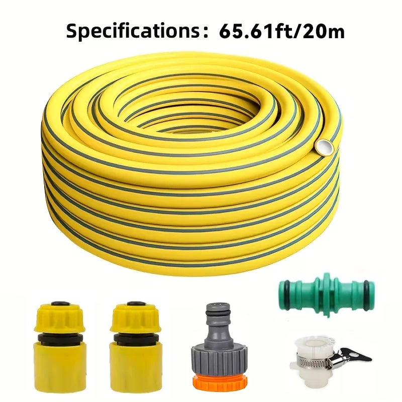 5/10/20m Heavy-Duty Rubber Garden Hose - Scratch & Wear Resistant, Leak-Proof, All-Season for Home, Balcony & Car Washing