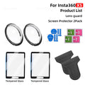For Insta360 X4 Lens Guard + Screen Protector Anti-scratch Protective Film for Insta 360 X5 Lens Protector Accessories Kit