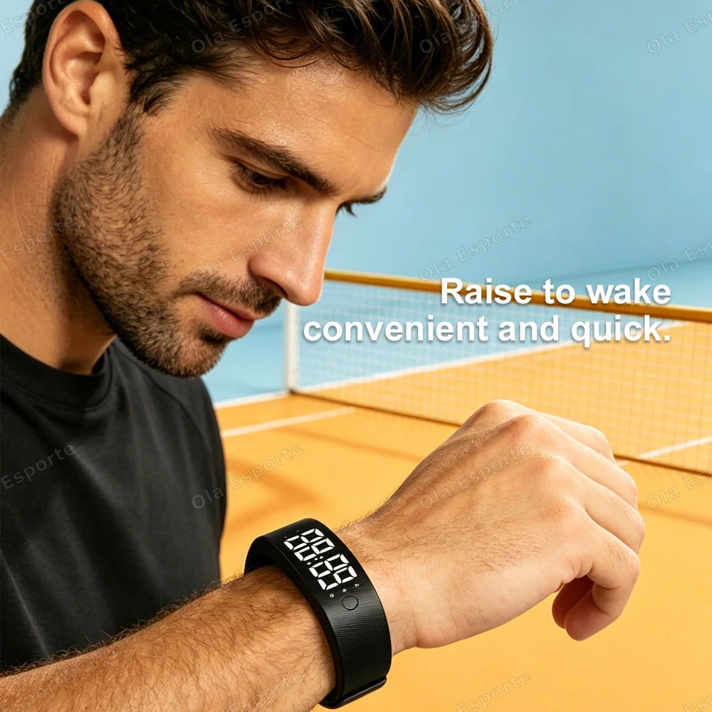 Vibrating Alarm Clock Watch Heavy Sleepers Silent Wake-Up Smart Bracelet Men Women Adjustable Wearable Vibration Wrist Band HW12