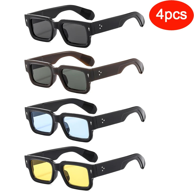New Men's Personality Minimalist Style Sunglasses Fashion Cool Retro Rectangle Glasses Oculos De Sol Femino