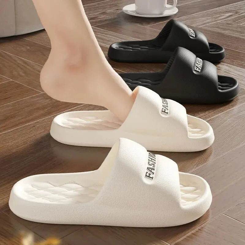 Fashion Summer Eva Slippers Summer Women Thick Soles Non-slip Home Indoor Outdoor Couple Slippers Bath Flip Flops