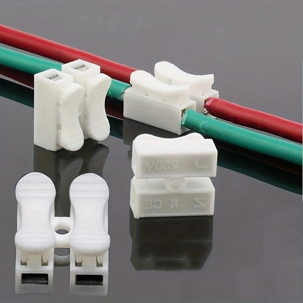 20pcs 2P Connector No Solding Welding Quick Cable Wire Connecting Terminal No Screw Terminal  Block Spring Clamp