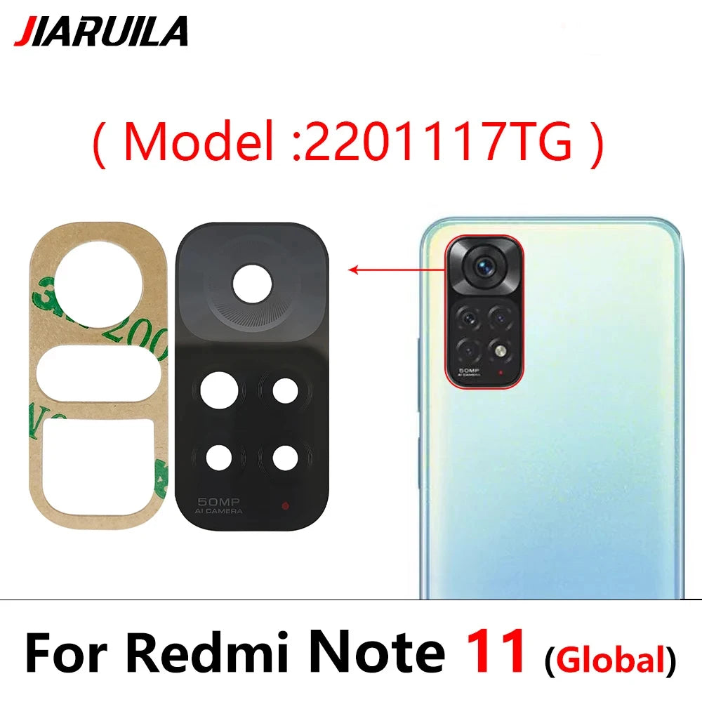 2PCS，NEW Back Rear Camera Glass Lens with Sticker Replacement Repair For Xiaomi Redmi Note 11T 11 10T 5G 10S 10 Pro Plus 5G