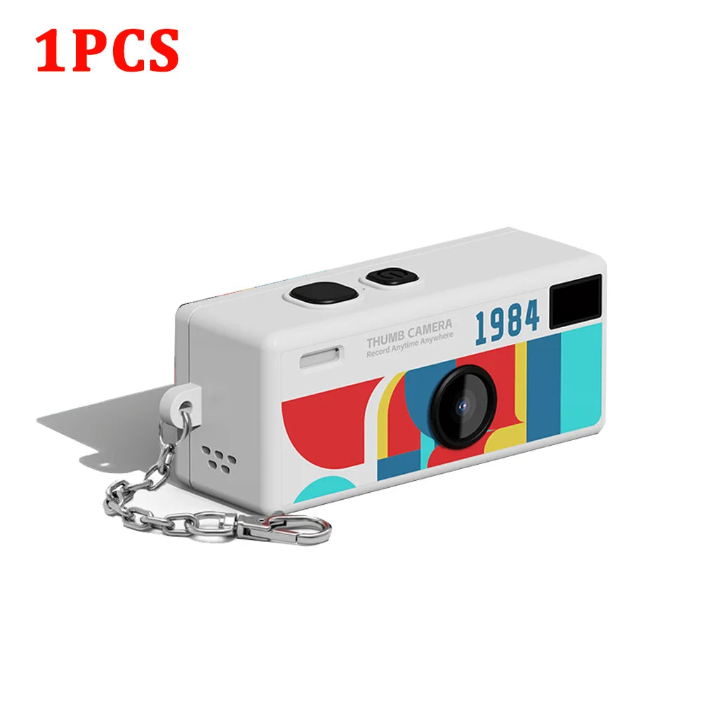 CHEGIT Thumb Keychain Camera 0.96inch Mini Action Camera Retro Support Memory Card 1080P Very Small Camcorder Video Recorder