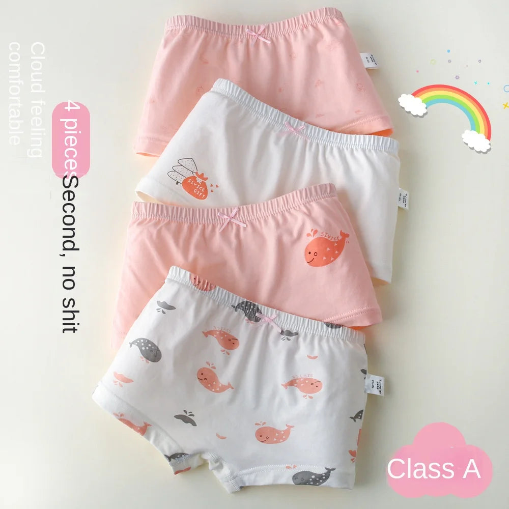 3-8 year old children's underwear women's pure cotton children's cartoon boxer