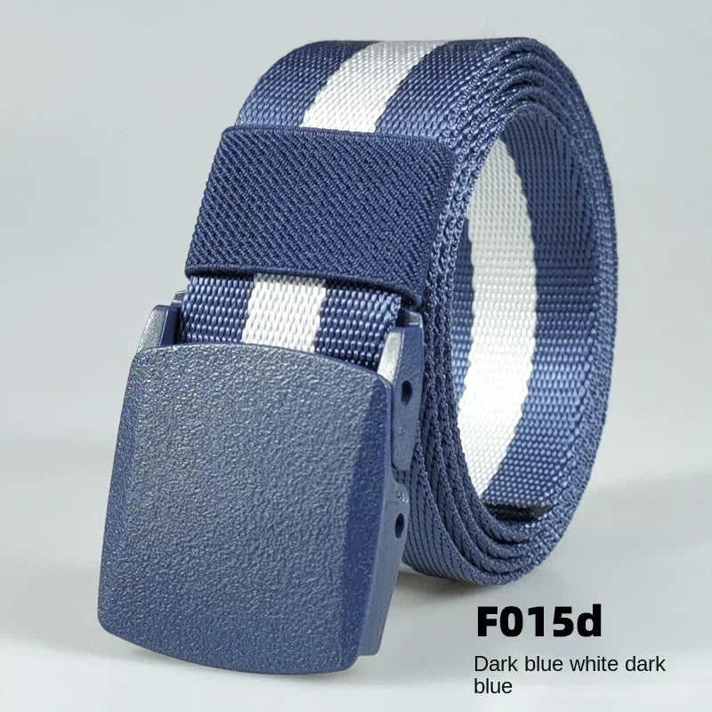 Automatic Buckle Nylon Women's Belts Canvas Outdoor Travel Premium Pants Sports Non-metallic Belts for Men White Black Blue Red