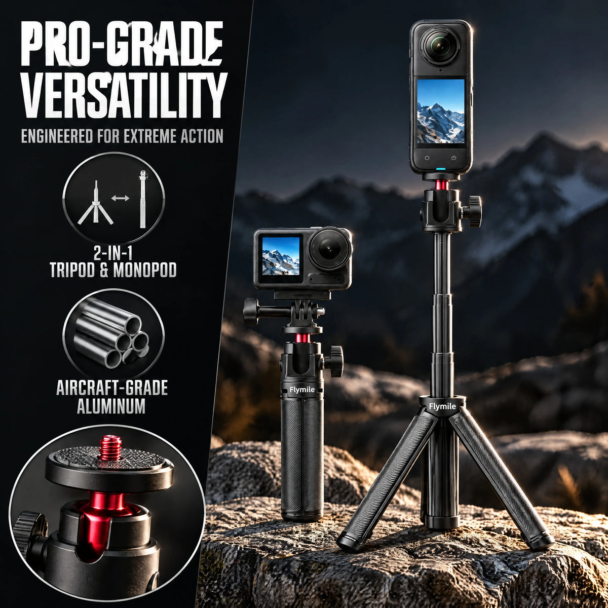 Selfie Stick Tripod for DJI Osmo Pocket 4 Pro 3 Insta360 X6 X5 X4 X3 Ace Pro 2 Action Selfie Stick With Tripod Stand Accessories