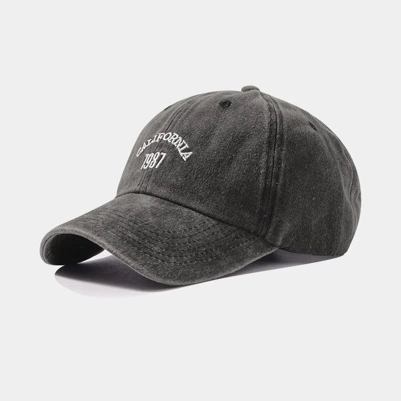 Vintage Embroidered Washed Baseball Cap Unisex Adjustable Soft Top Sun Hat for Outdoor Sports and Casual Wear