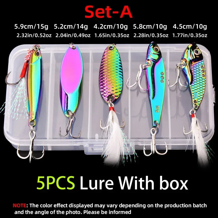 3g/10g/15g Metal Vib Fishing Lure set Sinking Hard Metal VIB Sea Fishing Lures Artificial Pesca Bait