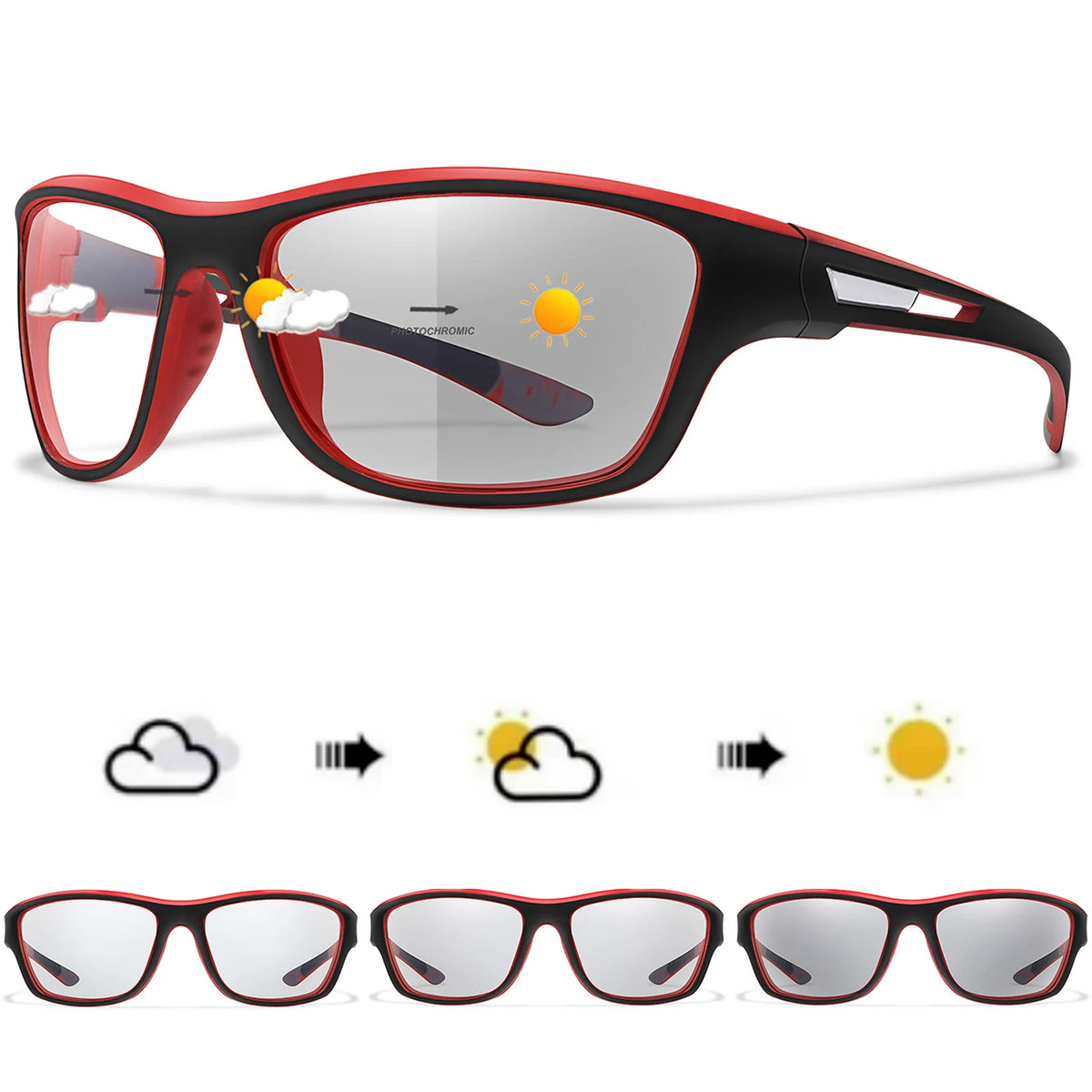 Photochromic Motorcycle Sunglasses Men Women Outdoor Cycling Driving Hiking Eyewear Fishing UV400 Protection Goggles