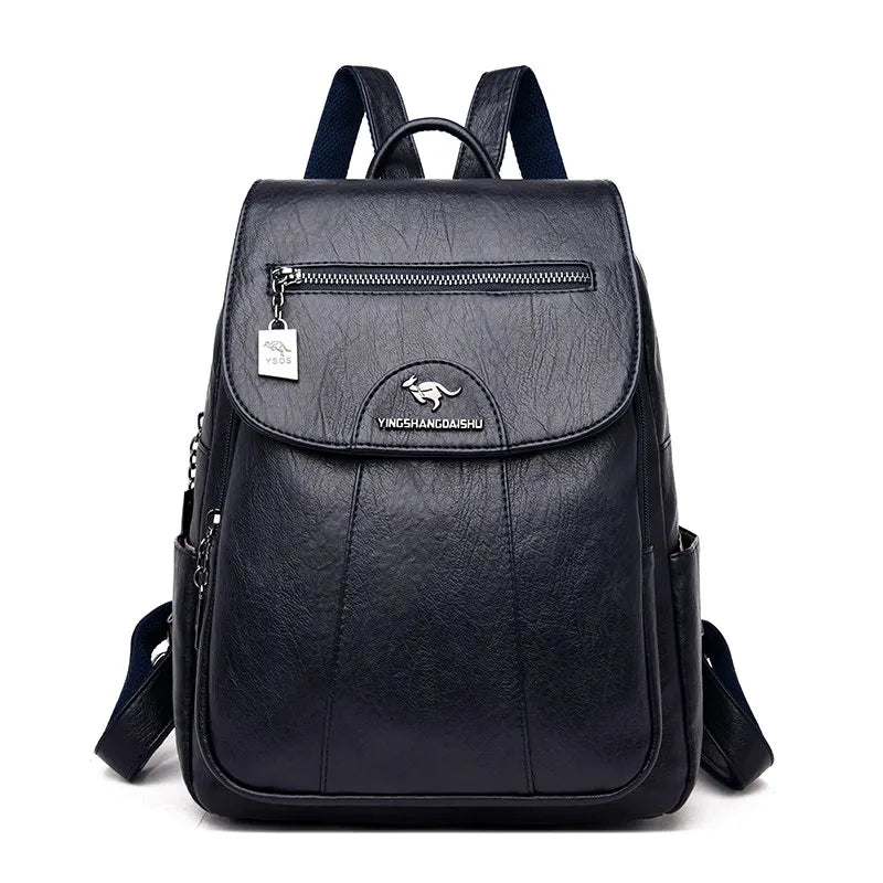 2024 New Women Leather Backpacks High Quality Female Vintage Backpack For Girls School Bag Travel Bagpack Ladies Back Pack