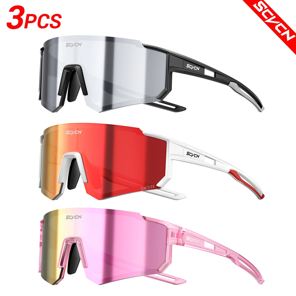 SCVCN New Outdoor Sport Cycling Sunglasses MTB Bike Cycling Hiking Eyewear Running Ultralight Men Women Pickleball UV400 Glasses