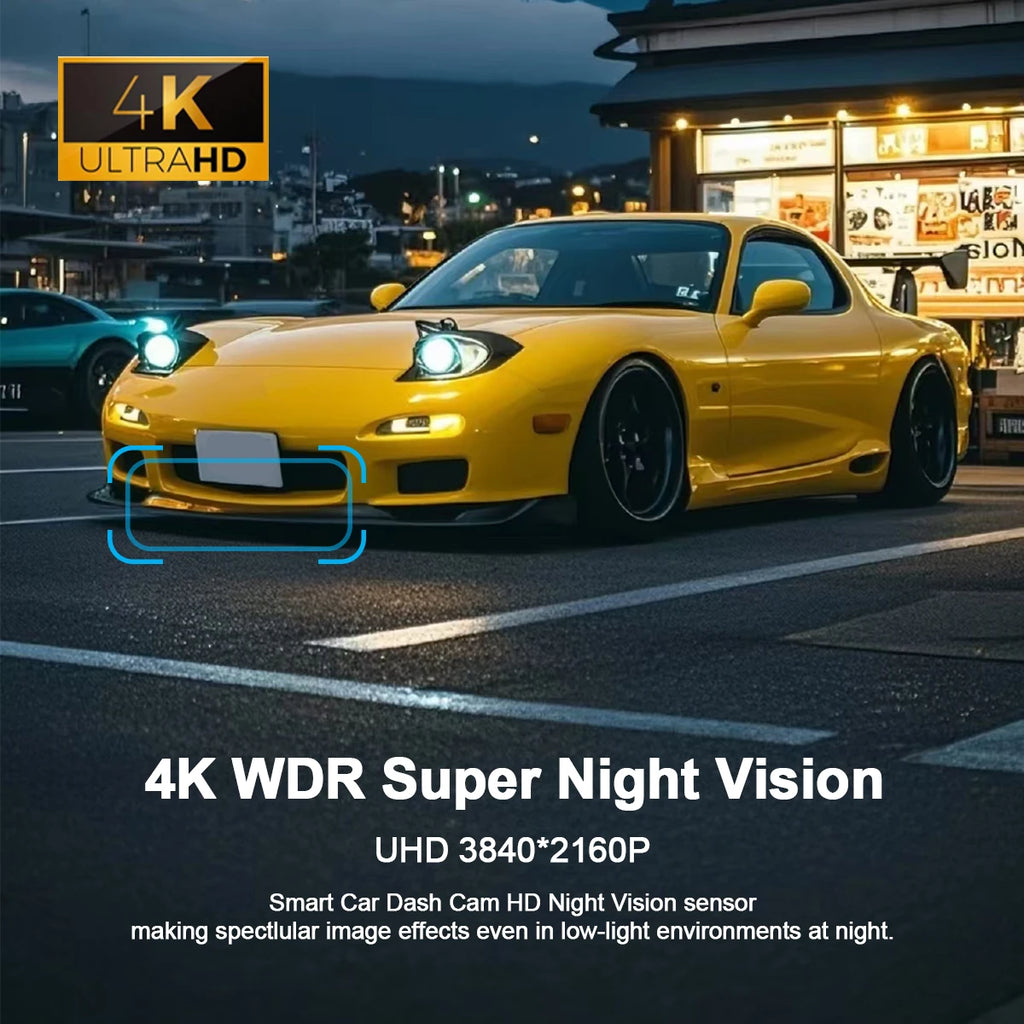 Dashcam for Car Black Box Driving Video Recorders 4K WiFi Mini Front Camera Dash Cam 24H Parking Monitor Car Recording Camera