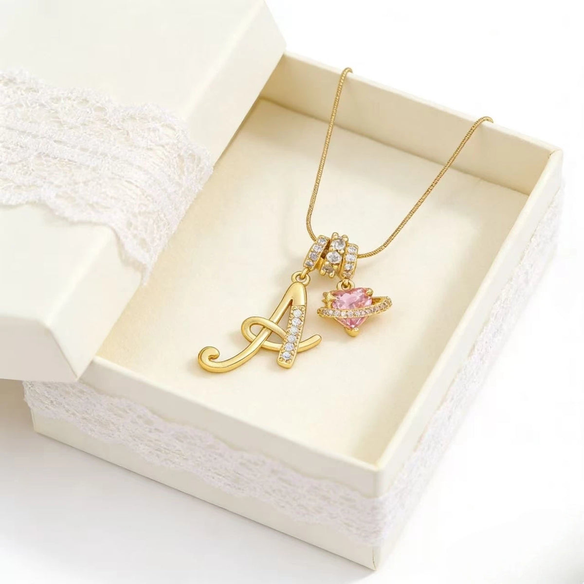 Fashion 26 English Letter Necklace for Women Sweet Girl Light Luxury High-End Stainless Steel Accessory Birthday Gift