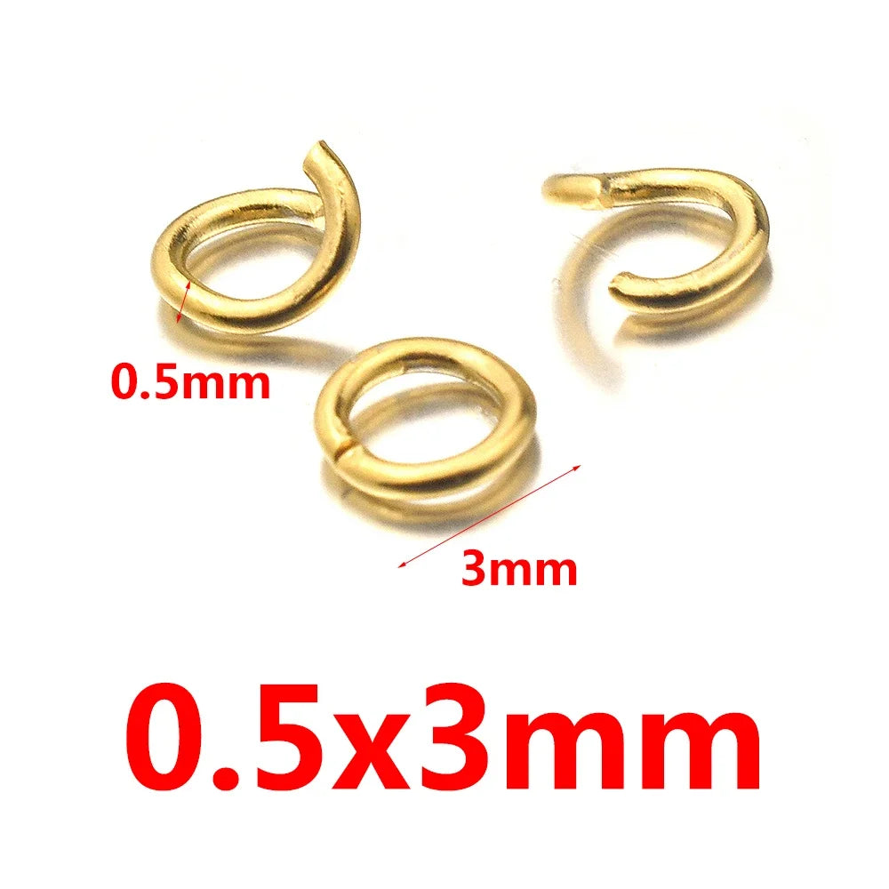 100pcs Pvd Gold Plated Stainless Steel Open Jump Rings Direct 4/5/6mm Split Rings Connectors for DIY Ewelry Findings Making