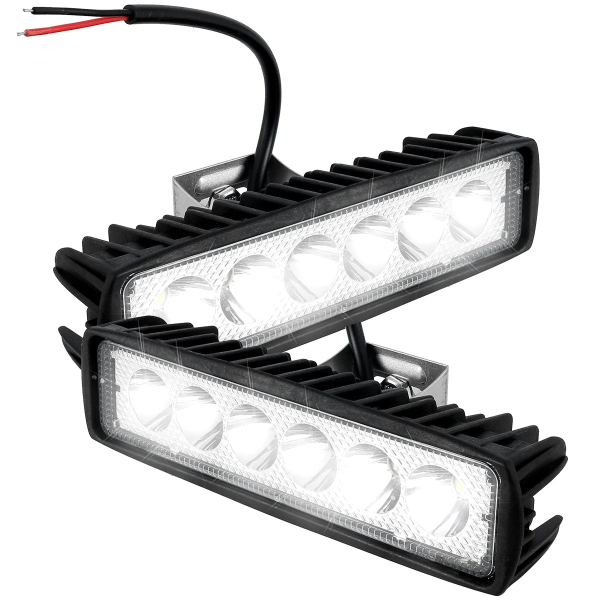1/2PCS 12V Car LED Light Bar 18W 6000K Super Bright Car LED Work Light IP67 Waterproof Flood Spot Light White Off Road Head