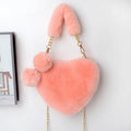 Women Hand Bags New Plush Love Heart Shaped New Fashionable Solid Color Soft Comfortable Purses and Handbags Bags for Ladies