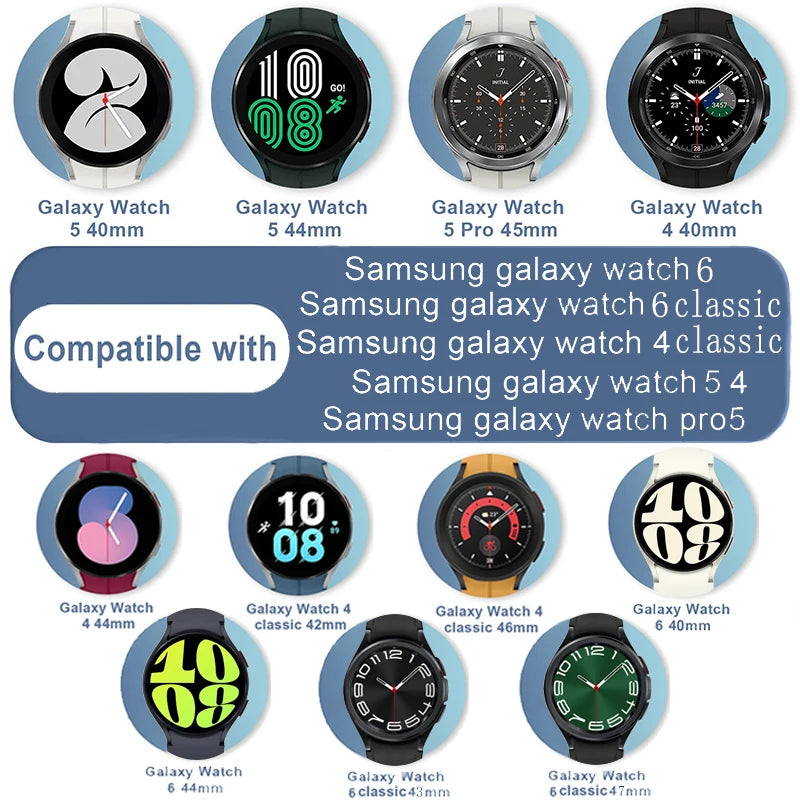 No gaps nylon Band For Samsung Galaxy Watch 6 4 Classic 5 pro 44mm 40mm 47mm 43mm 20mm Sport loop bracelet Galaxy Watch 6 Strap
