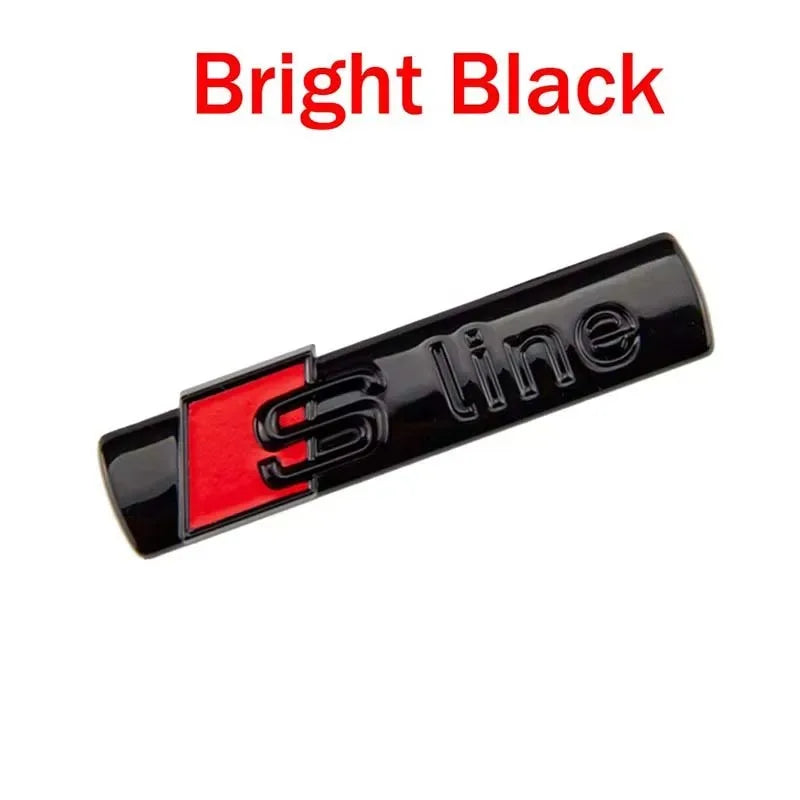 S Line 3D Logo Car Front Grille Badge Sticker Metal S Line Emblem For Audi Sline RS A3 A4 A5 A6 A7 A8 S3 RS3 RS5 RS6 S4 Q2 Q5 Q3