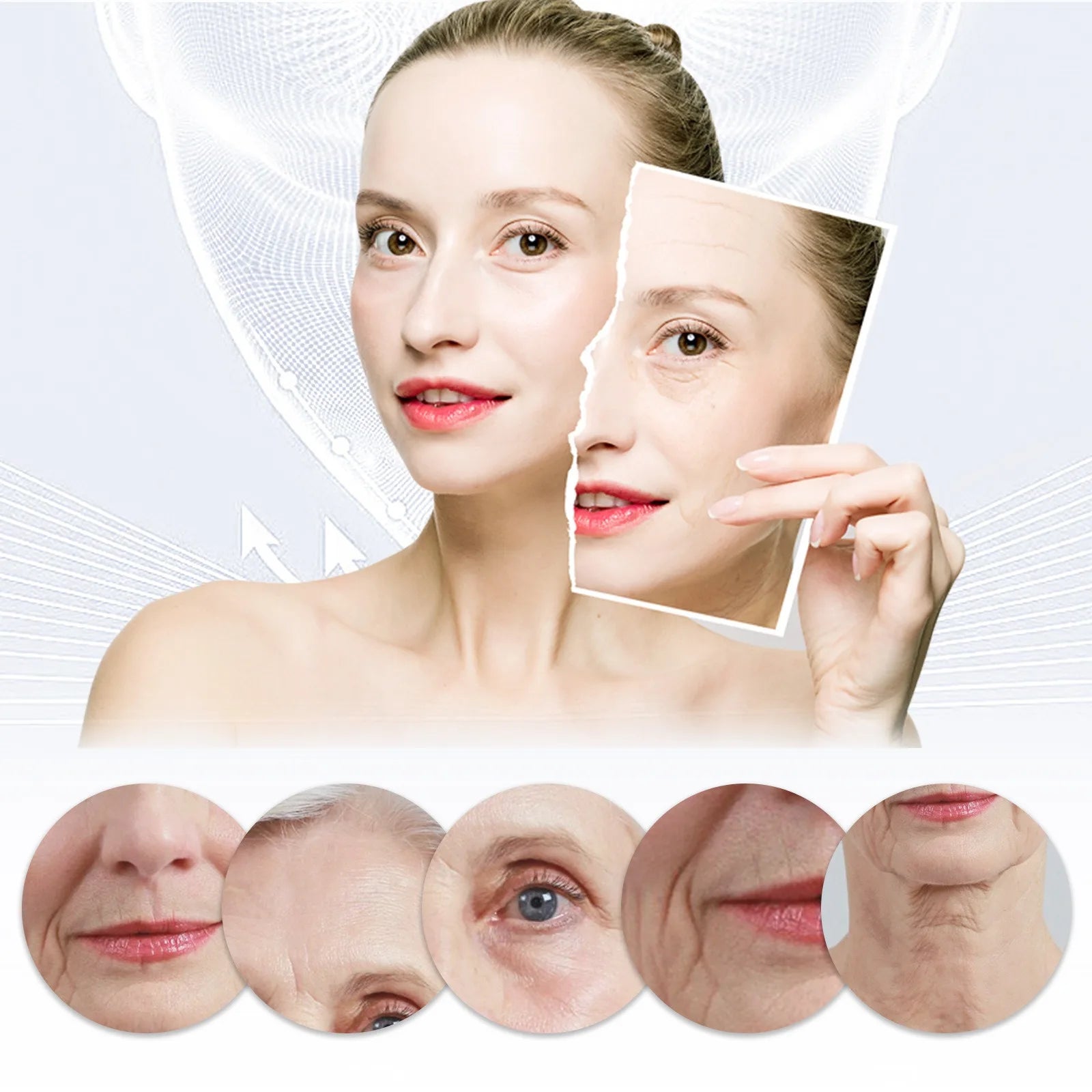 Collagen Hyaluronic Acid Eye Patch Anti Aging and Wrinkle Female Collagen Pad Under Eye Mask 5 Pairs of Wrinkles Dark Circles
