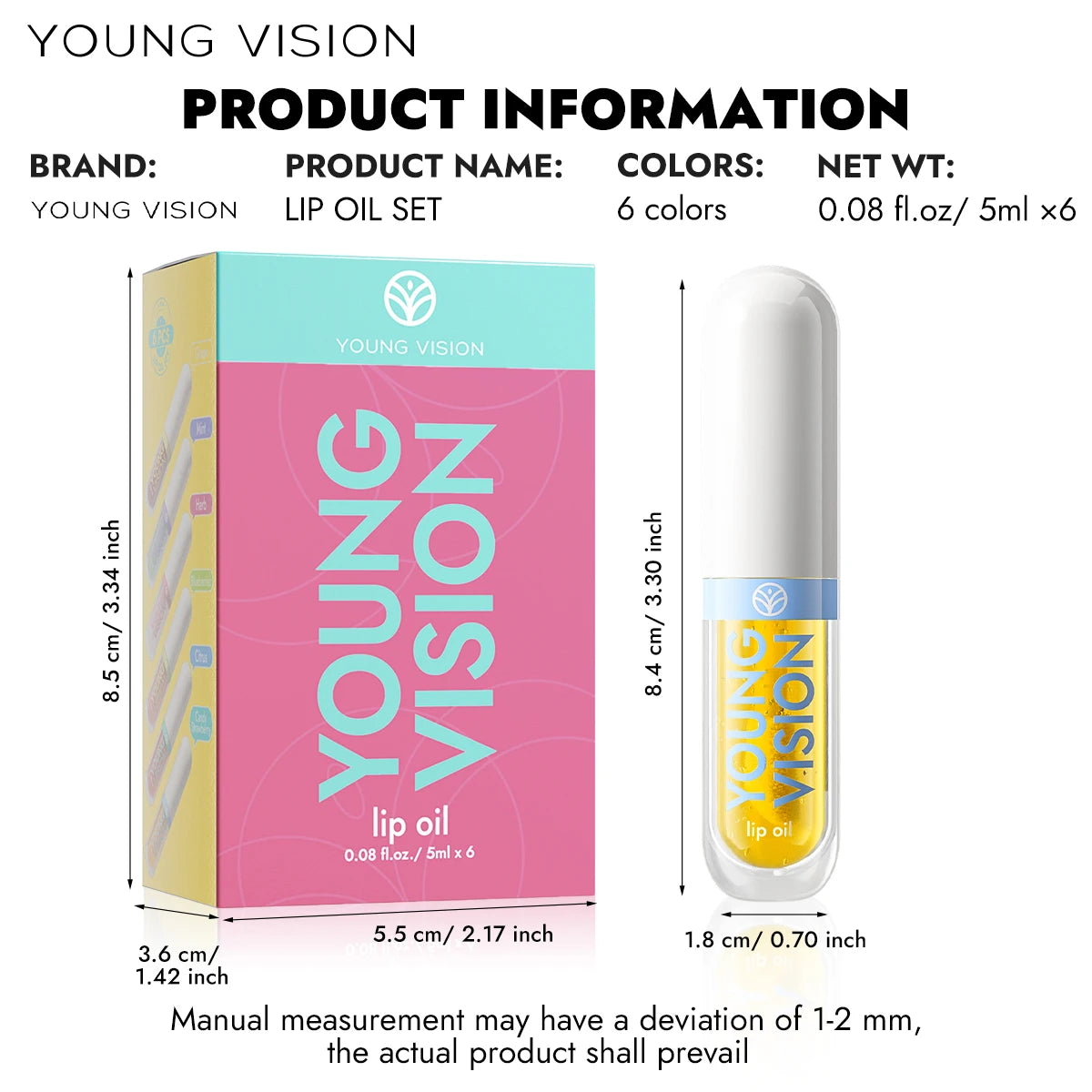 6 packs Fruit Color Changing Lip Glaze moisturizes, brightening, protects lips and fade lip lines lip gloss