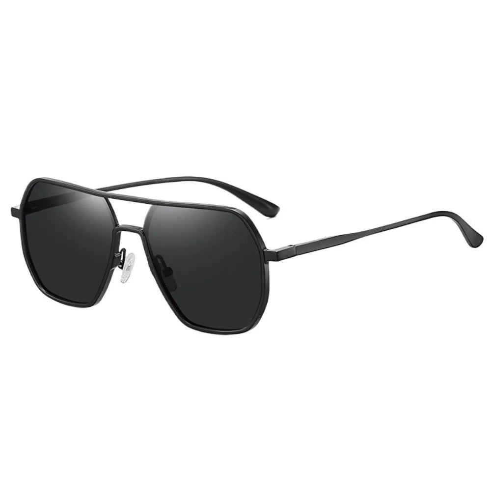 New Metal polarized Double Beam Photochromic Sunglasses For Men Drive Night Vision Glasses Fashion Shade For Men Women