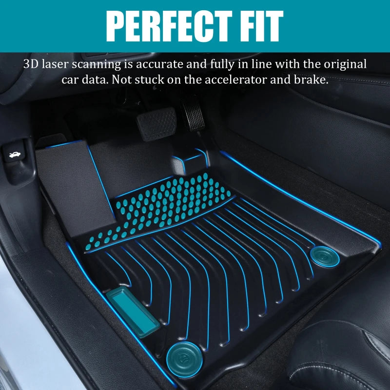 4PCS All Weather Floor Mats Liners For Chevrolet Suburban GMC Yukon XL 2015~2020 TPE Car Trunk Mat 3D Floor Mats Liner Set PHEV & HEV
