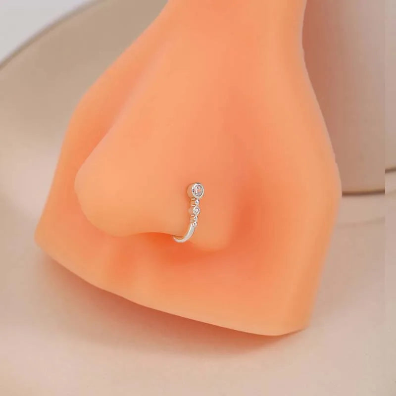 1Pc Chic U-Shape Non-Piercing Nose Ring for Women Simple Hip Hop Shiny Zircon Fake Nose Clip Body Piercing Jewelry Accessories